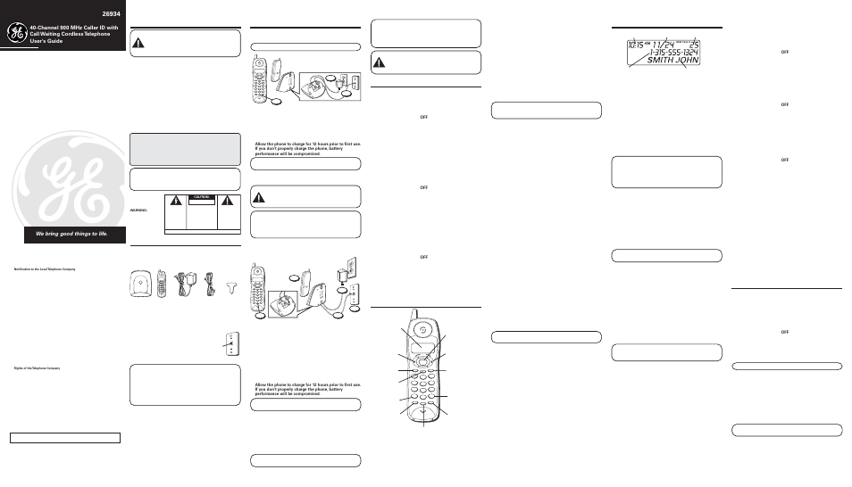 GE 26934 User Manual | 2 pages