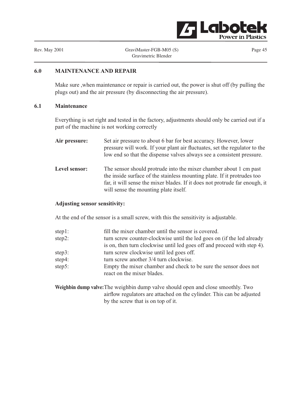 GE FGB-M05 User Manual | Page 46 / 52