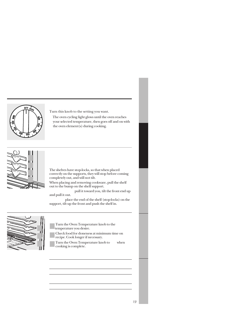 Using the oven, Ab c d, Ab c | GE 164D3333P159 User Manual | Page 19 / 56