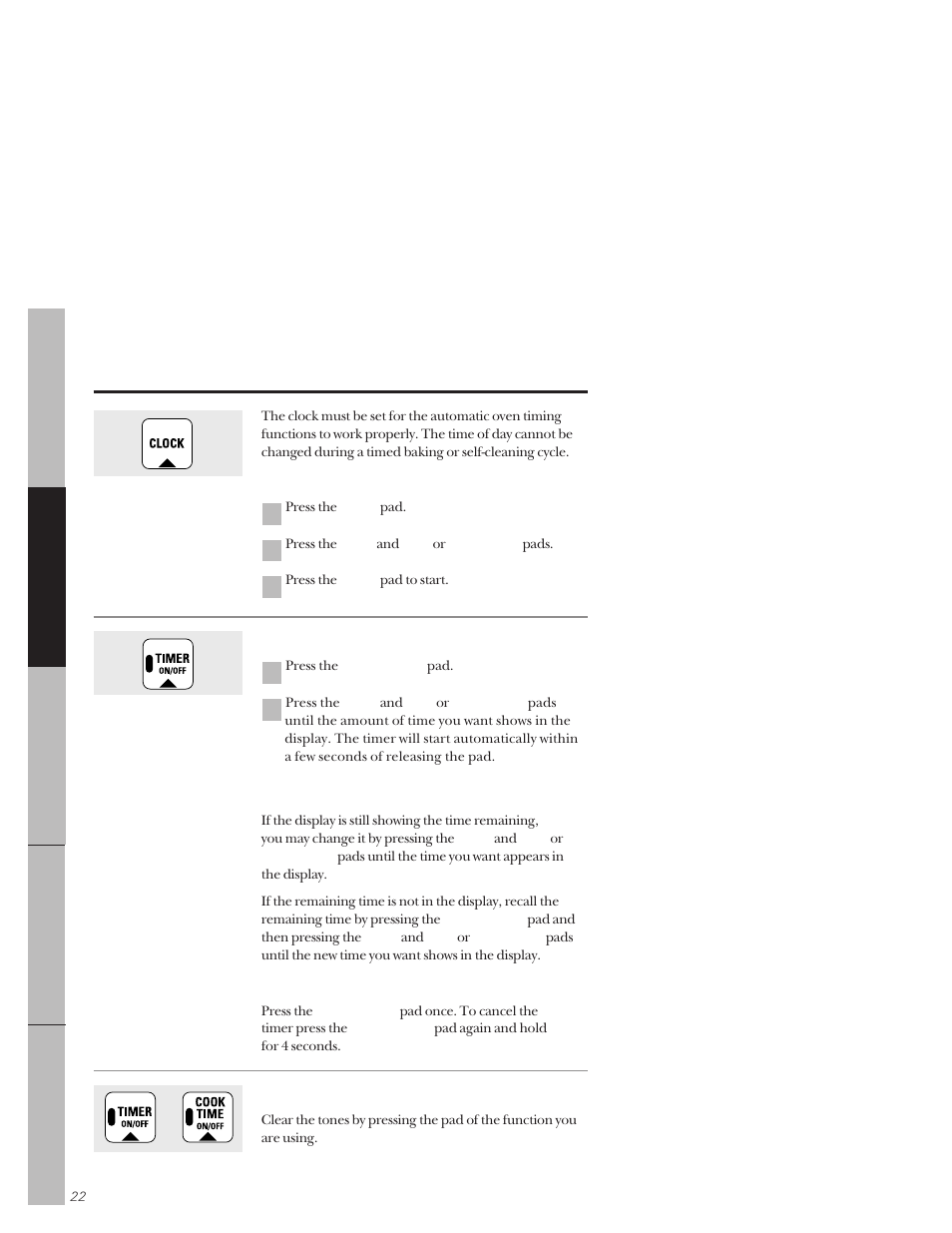Using the clock and timer, On some models) | GE 164D3333P159 User Manual | Page 22 / 56