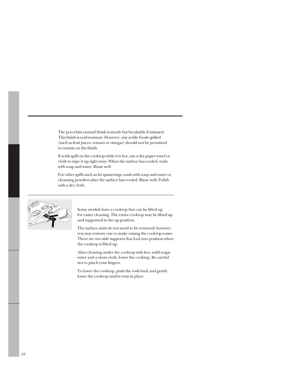 Care and cleaning of the range | GE 164D3333P159 User Manual | Page 34 / 56
