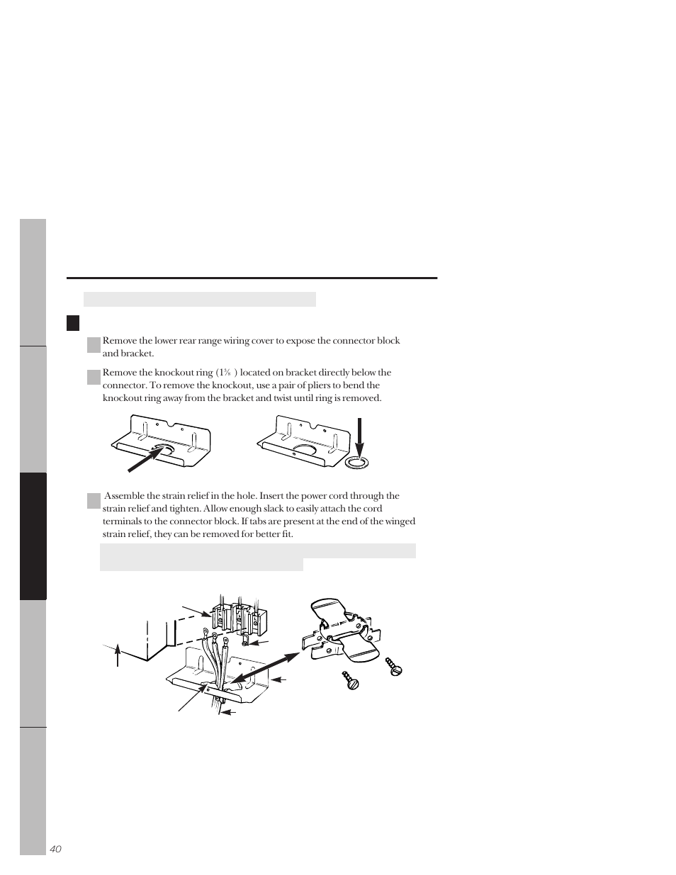 Cb a 3, Installation of the range | GE 164D3333P159 User Manual | Page 40 / 56