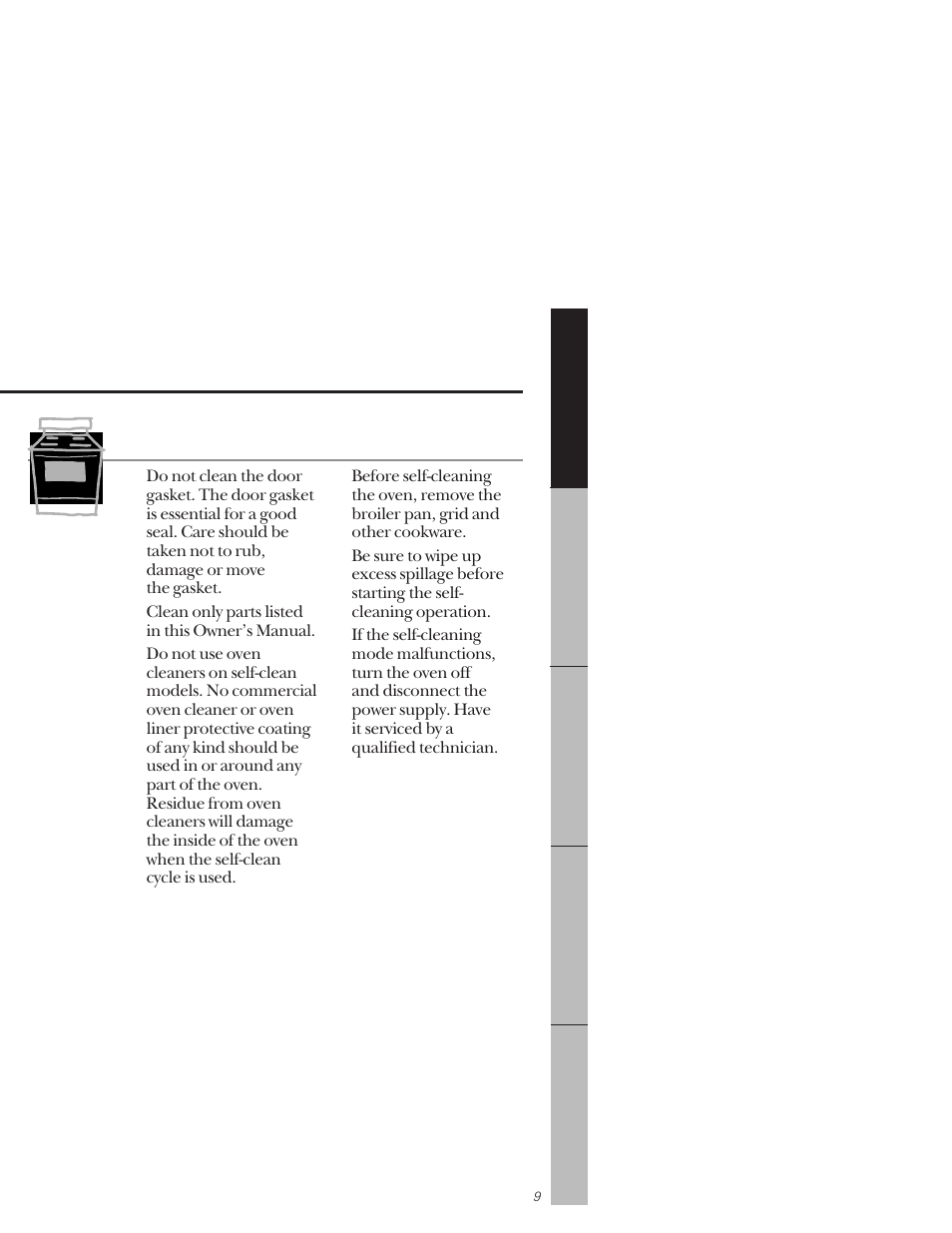 Self-cleaning oven | GE 164D3333P159 User Manual | Page 9 / 56