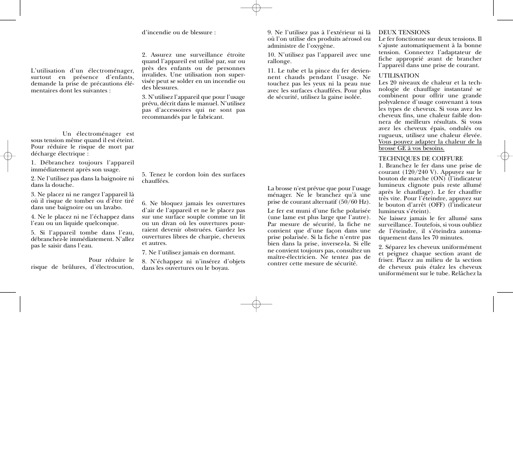 Conservez ces directives directives d’utilisation, Directives importantes de sécurité | GE 106628 User Manual | Page 15 / 20