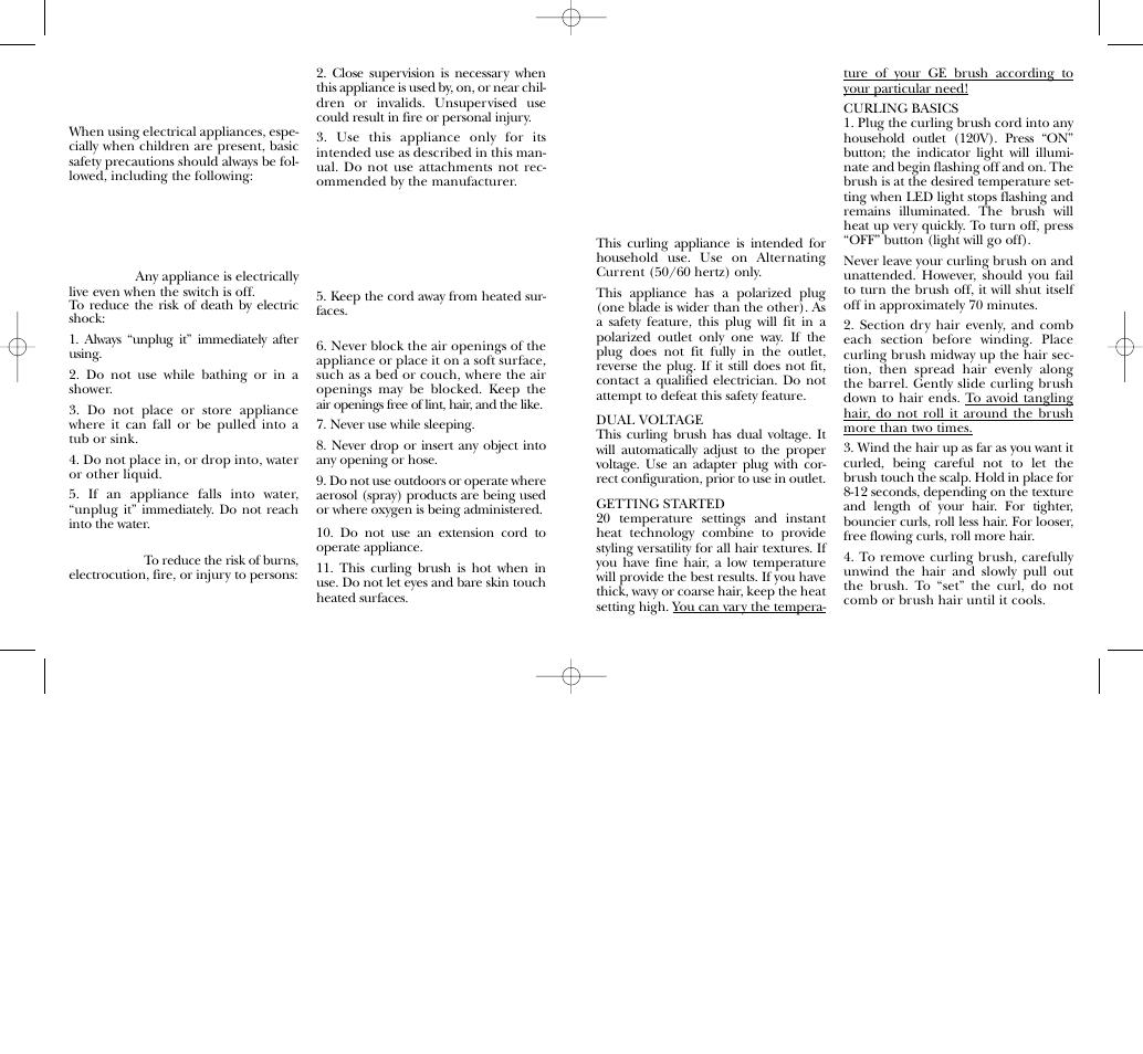 Operating instructions, Important safeguards, Save these instructions operating instructions | GE 106628 User Manual | Page 3 / 20