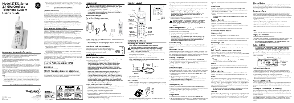 GE 27831 Series User Manual | 2 pages