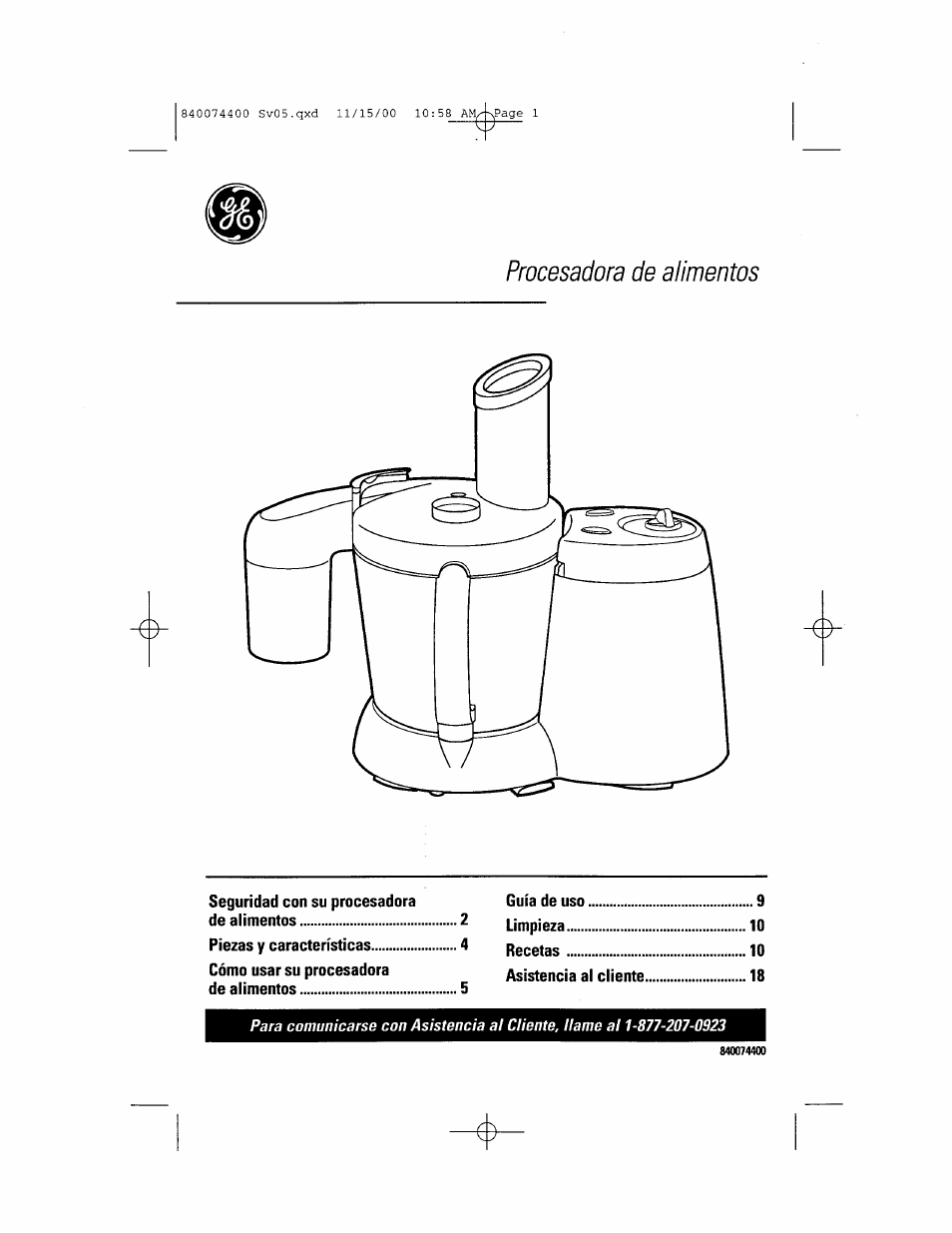 Procesadora de alimentos | GE 106622 User Manual | Page 19 / 36