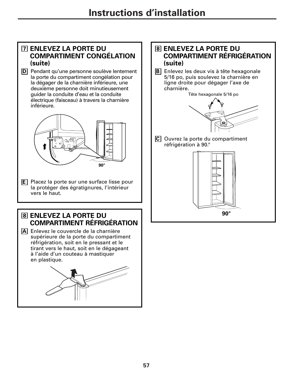 Instructions d’installation | GE 25 and 27 User Manual | Page 57 / 108