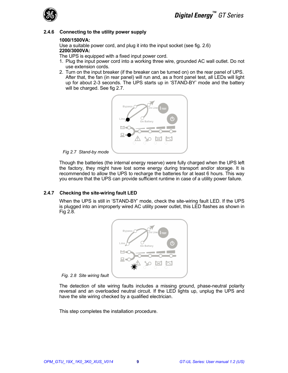 Digital energy, Gt series | GE Industrial Solutions Digital Energy GT Series 1-3kVA - Rack Mount User Manual | Page 10 / 21