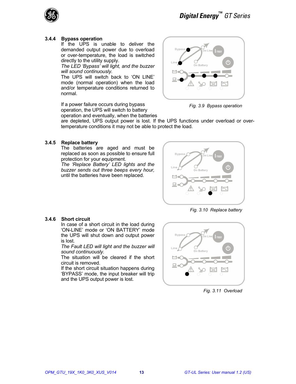 Digital energy, Gt series | GE Industrial Solutions Digital Energy GT Series 1-3kVA - Rack Mount User Manual | Page 14 / 21