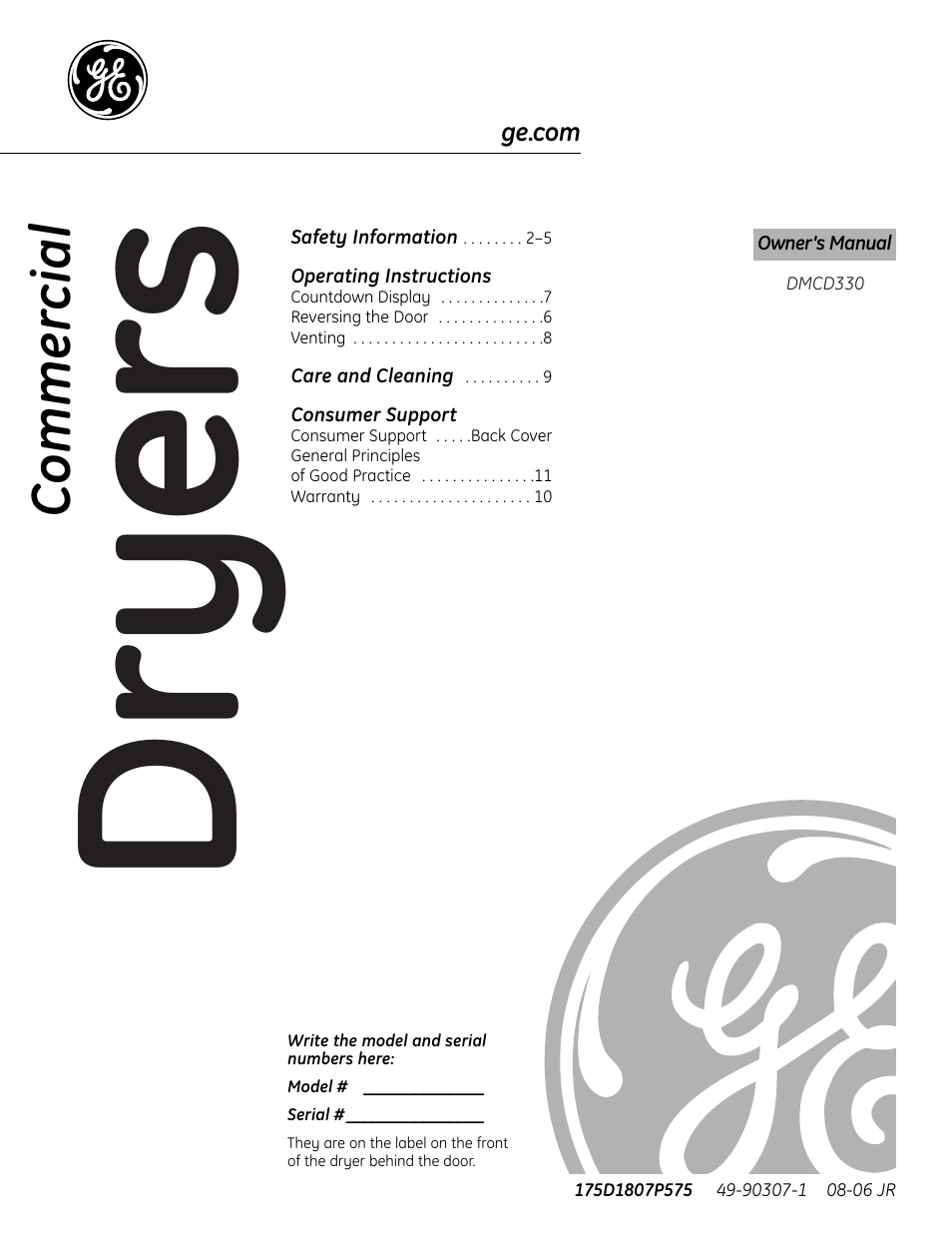 GE DMCD330 User Manual | 12 pages