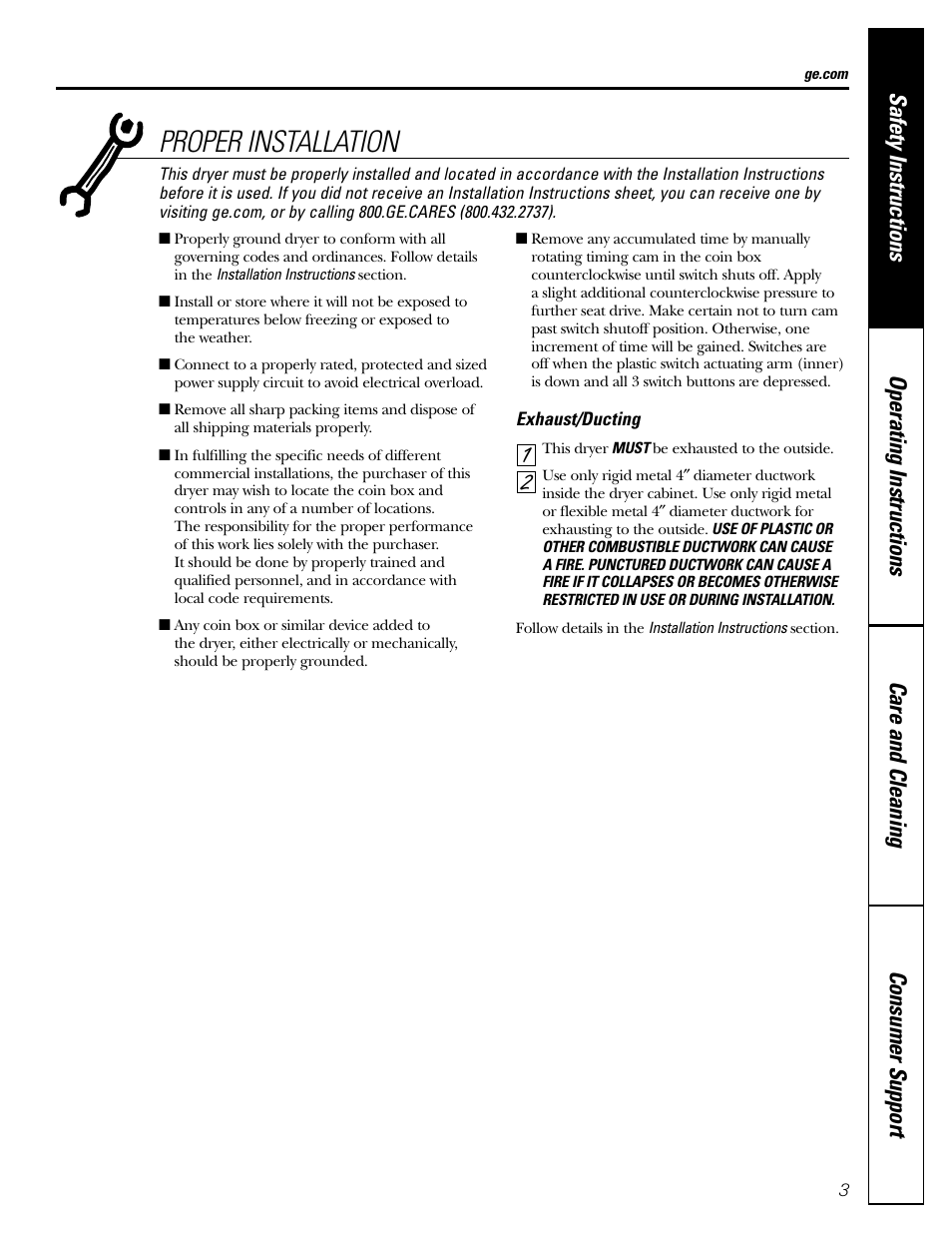 21 proper installation | GE DMCD330 User Manual | Page 3 / 12
