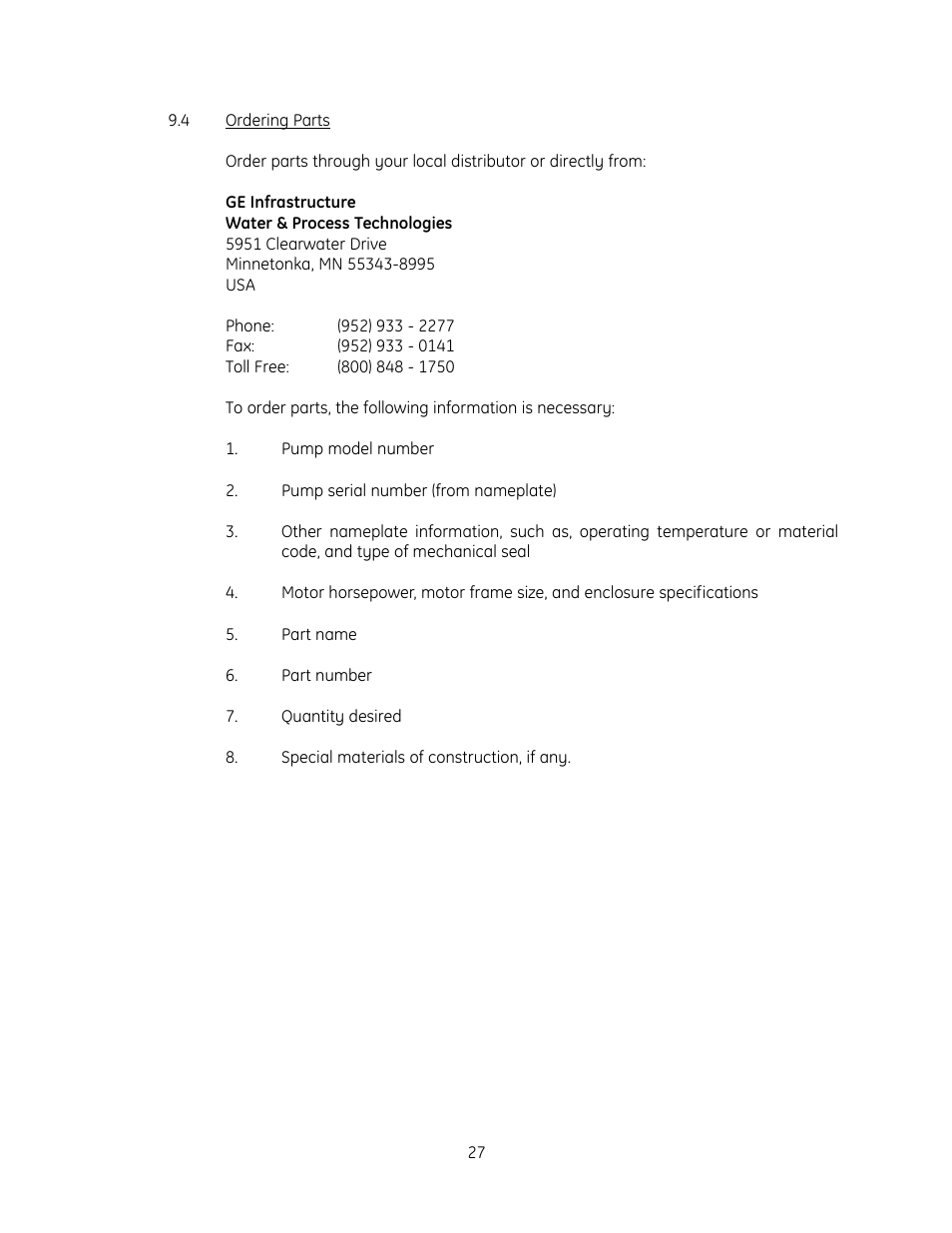 GE QS1800V User Manual | Page 33 / 36