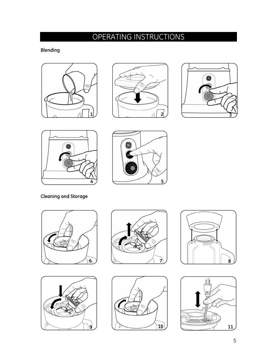 Operating instructions | GE 169106 User Manual | Page 5 / 8