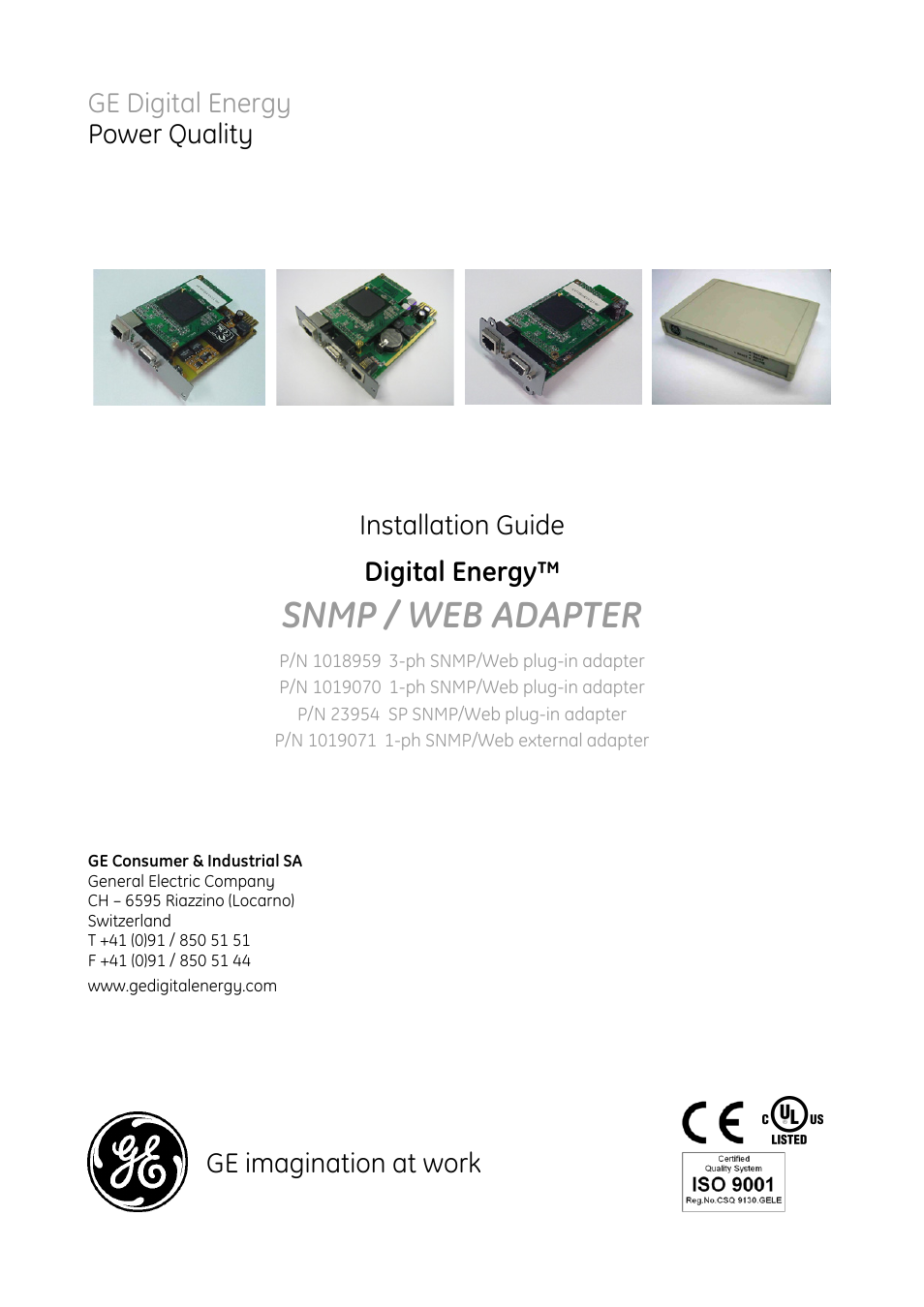 GE Industrial Solutions Digital Energy SNMP_WEB ADAPTER User Manual | 24 pages