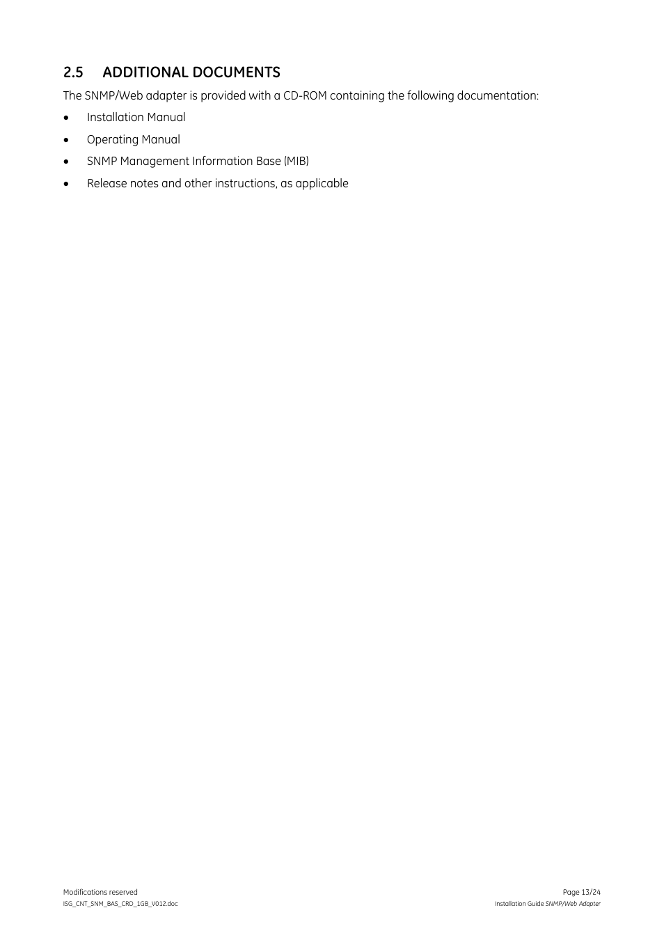 5 additional documents, Additional documents | GE Industrial Solutions Digital Energy SNMP_WEB ADAPTER User Manual | Page 13 / 24