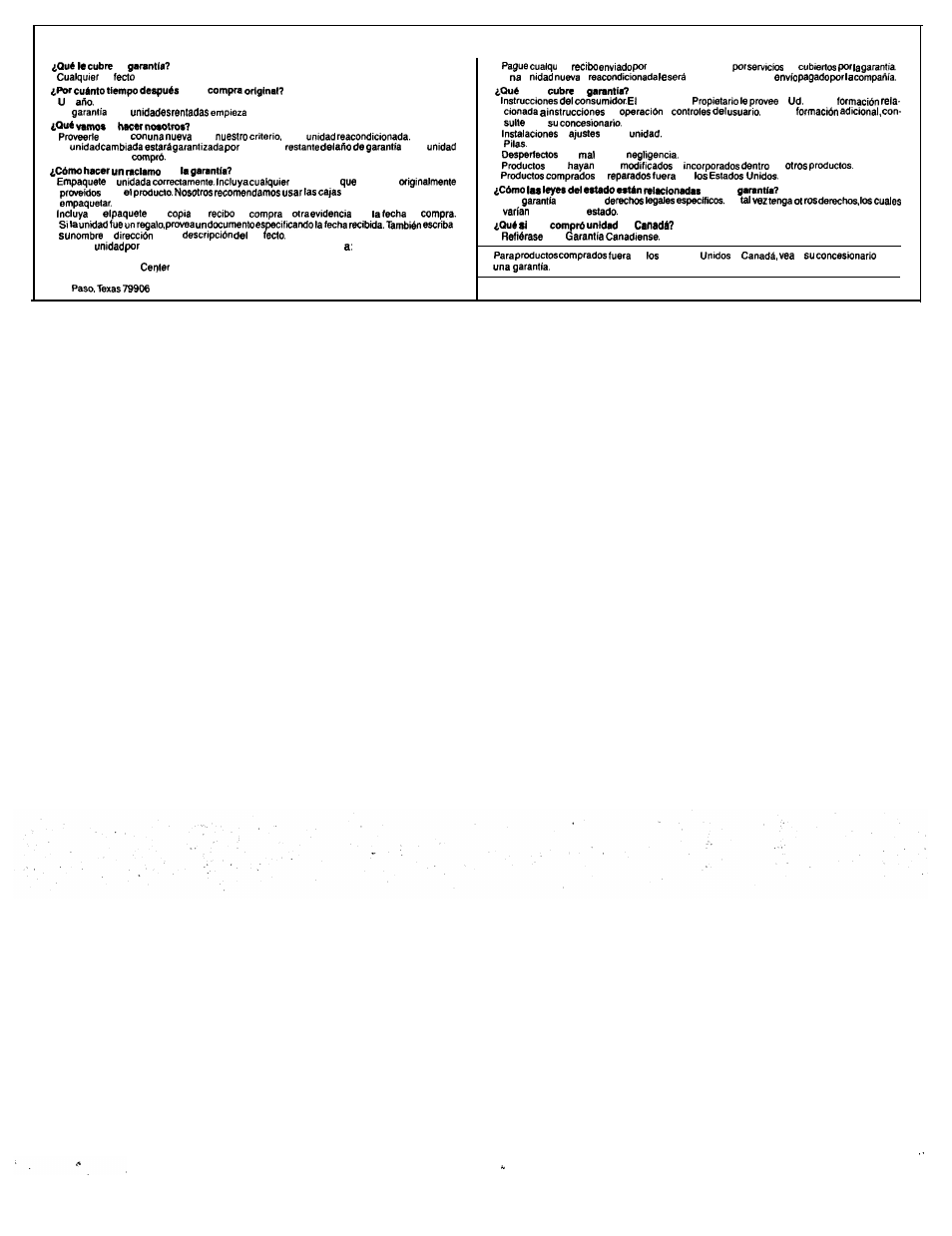 Garantia limitada de un ano | GE 7-2867 User Manual | Page 15 / 16