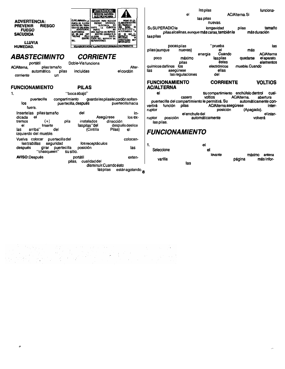 De las bandas fm-am, Don las, Con la de 120 | GE 7-2867 User Manual | Page 8 / 16