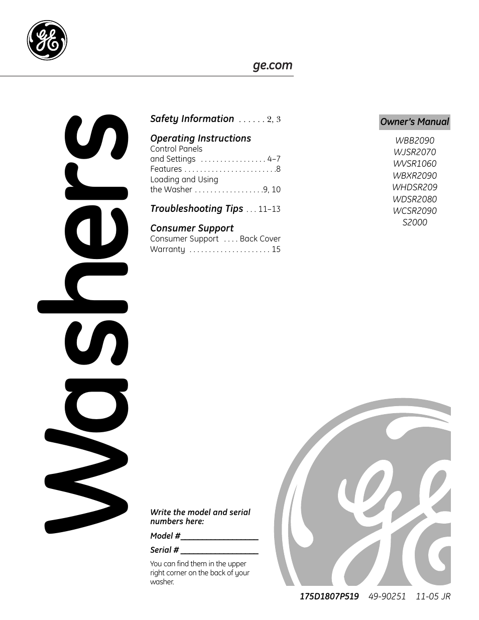 GE S2000 User Manual | 16 pages