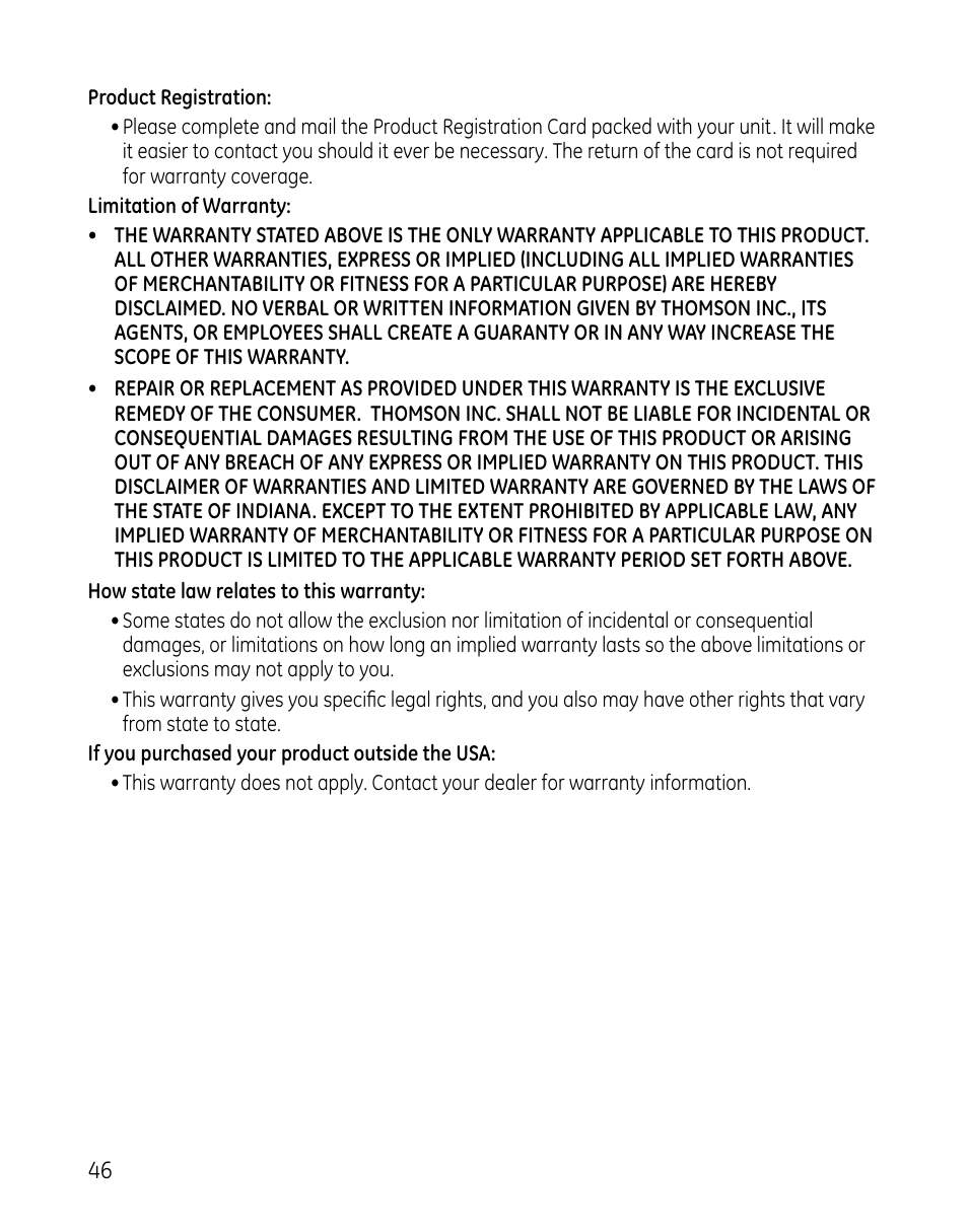 GE 00025467 User Manual | Page 46 / 100