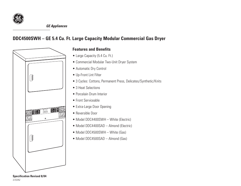 GE Spacemaker DSKP233EW User Manual | Page 3 / 3