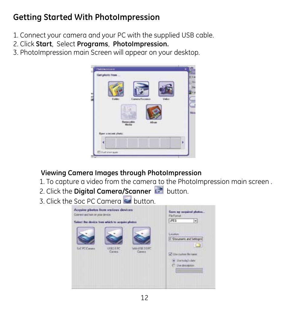 Getting started with photoimpression | GE 98061 User Manual | Page 14 / 32