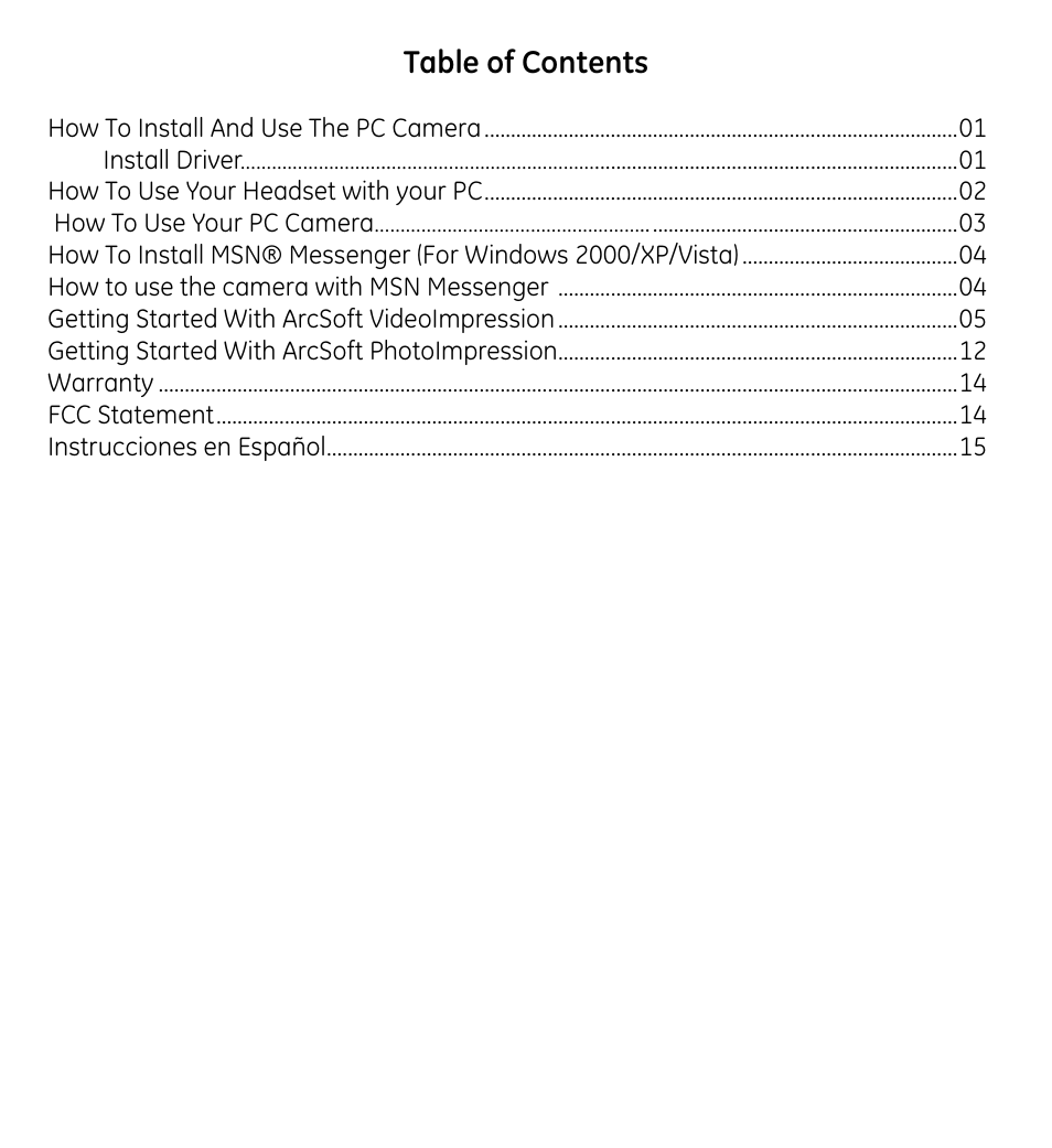 GE 98061 User Manual | Page 2 / 32