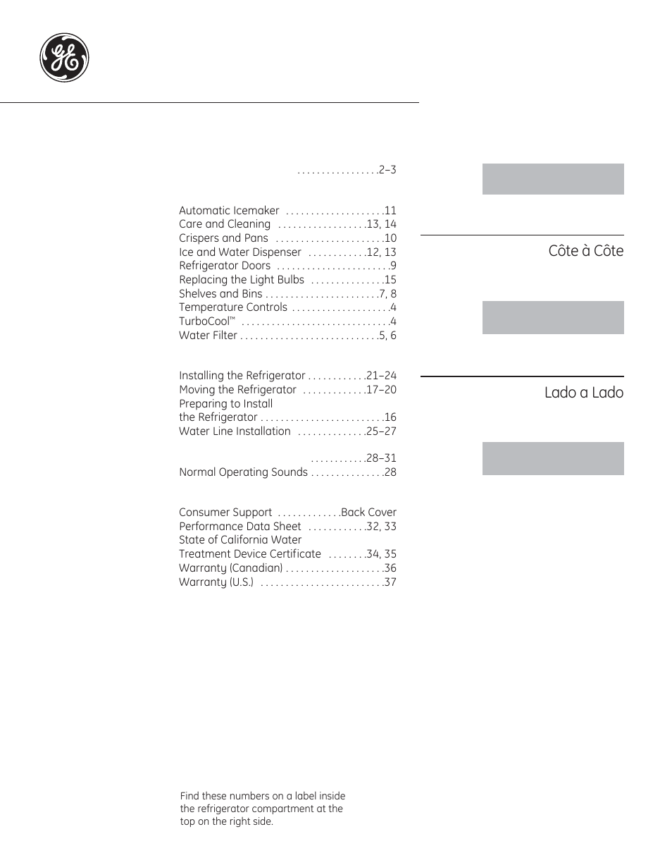 GE 29 User Manual | 112 pages