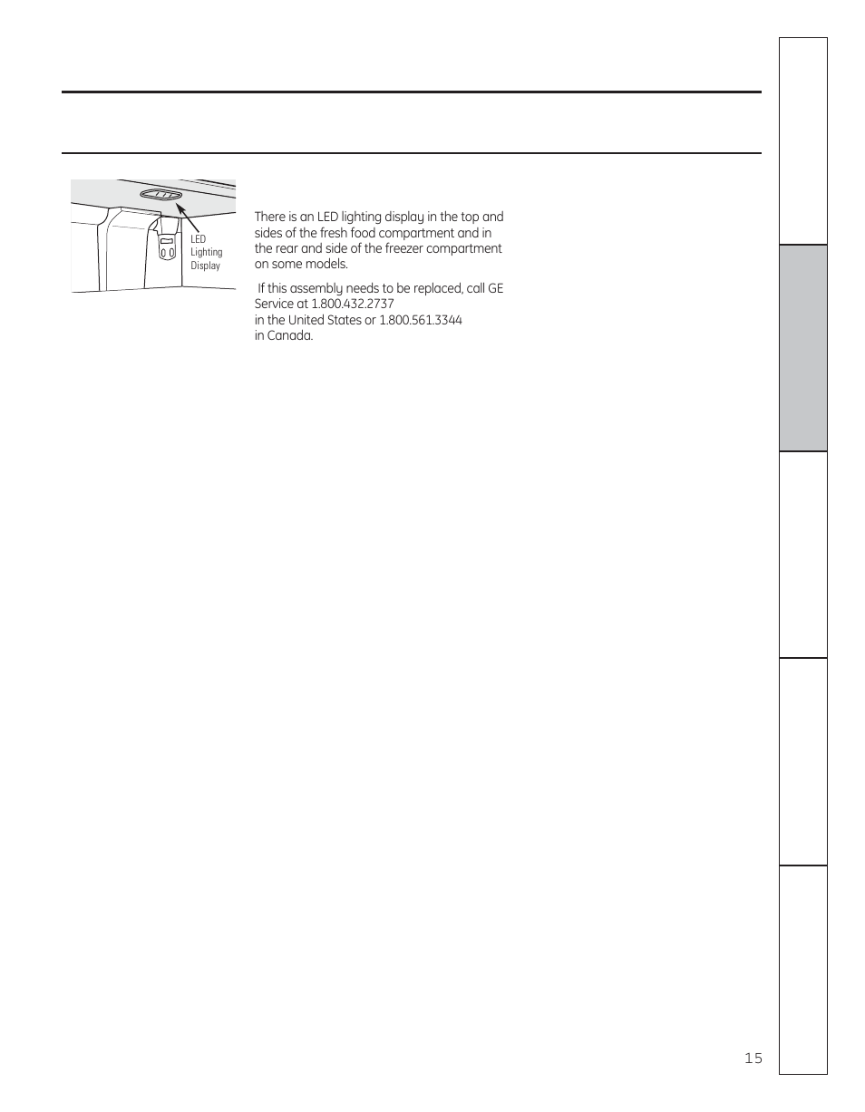 Replacing the light bulbs, Replacing the lights | GE 29 User Manual | Page 15 / 112