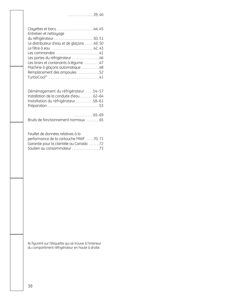 French | GE 29 User Manual | Page 38 / 112