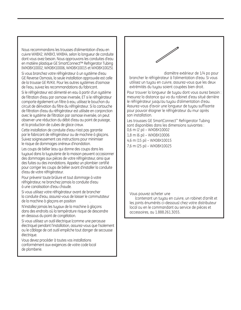 Installation de la conduite d’eau, Instructions d’installation, Sur certains modèles) | Avant de commencer, Ce dont vous aurez besoin | GE 29 User Manual | Page 62 / 112