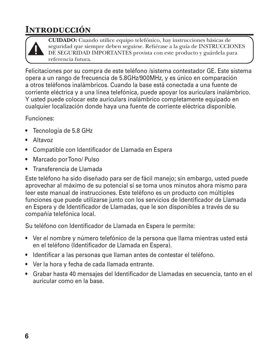 Introducción | GE 25880 User Manual | Page 56 / 100
