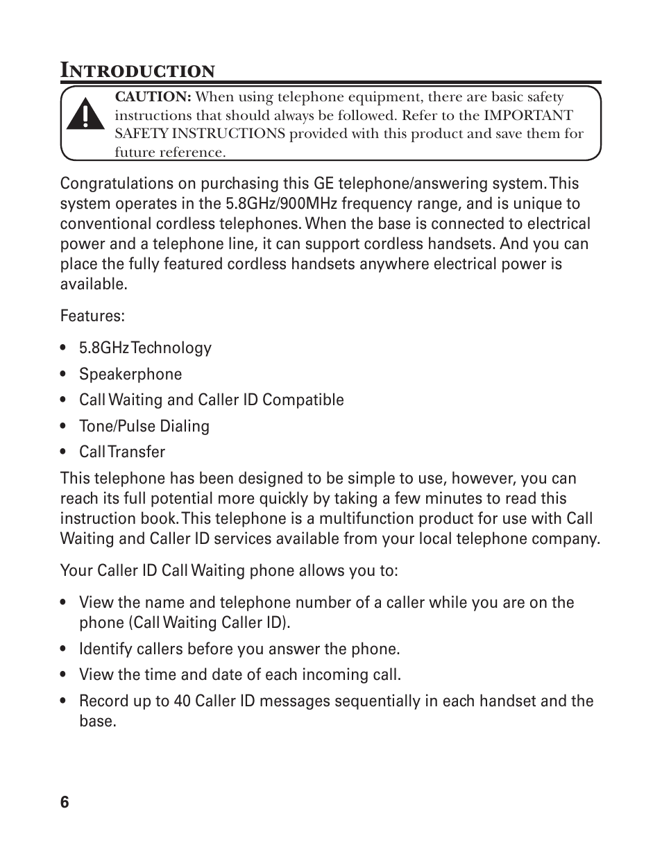 Introduction | GE 25880 User Manual | Page 6 / 100