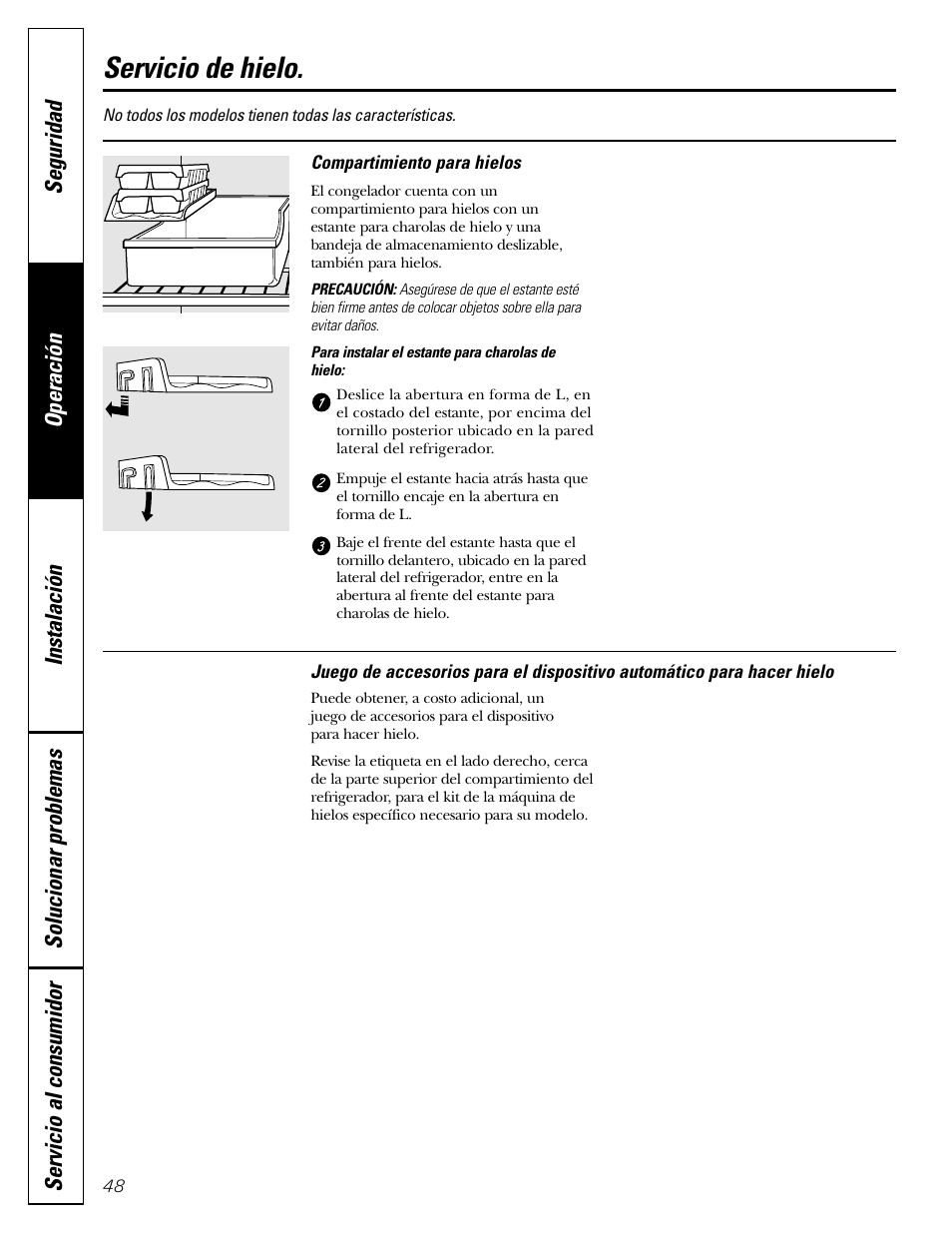 Servicio de hielo | GE 22 User Manual | Page 48 / 64