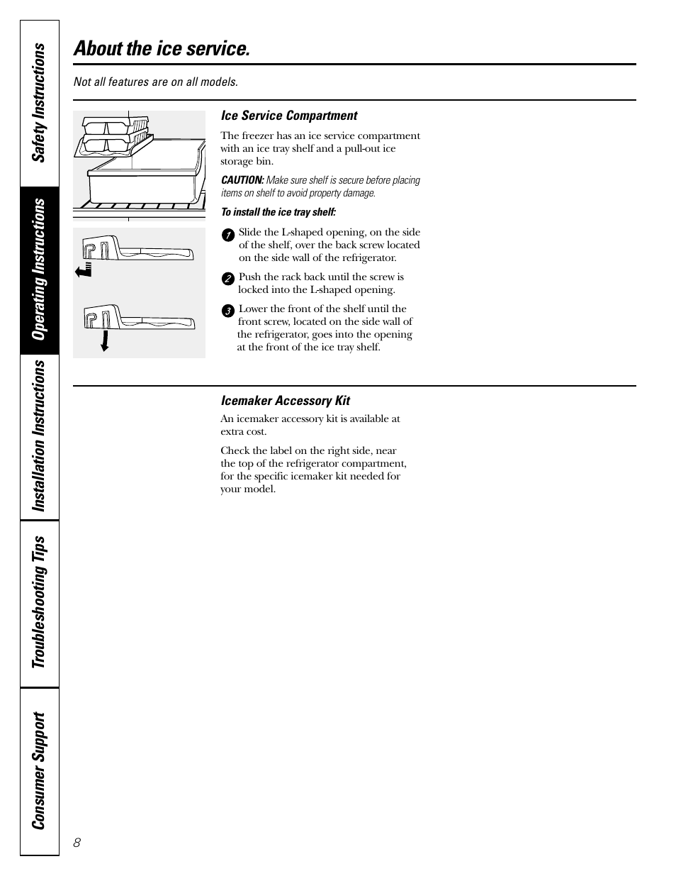 Ice service, About the ice service | GE 22 User Manual | Page 8 / 64