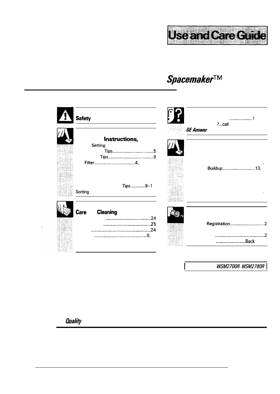 GE WSM2780R User Manual | 28 pages