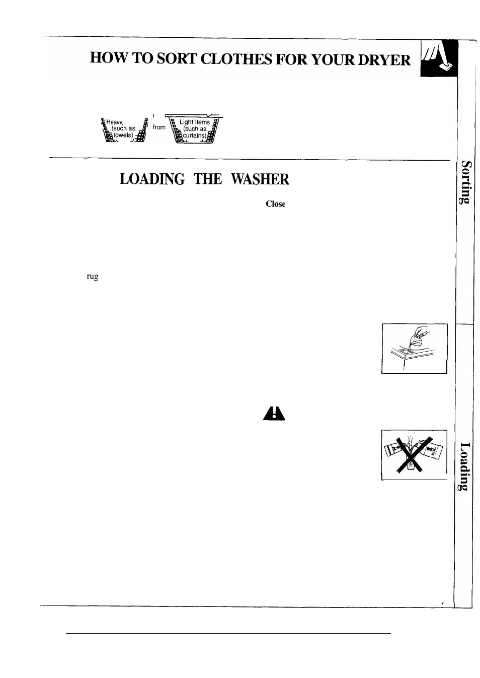 Loading the washer, Properly | GE WSM2780R User Manual | Page 7 / 28