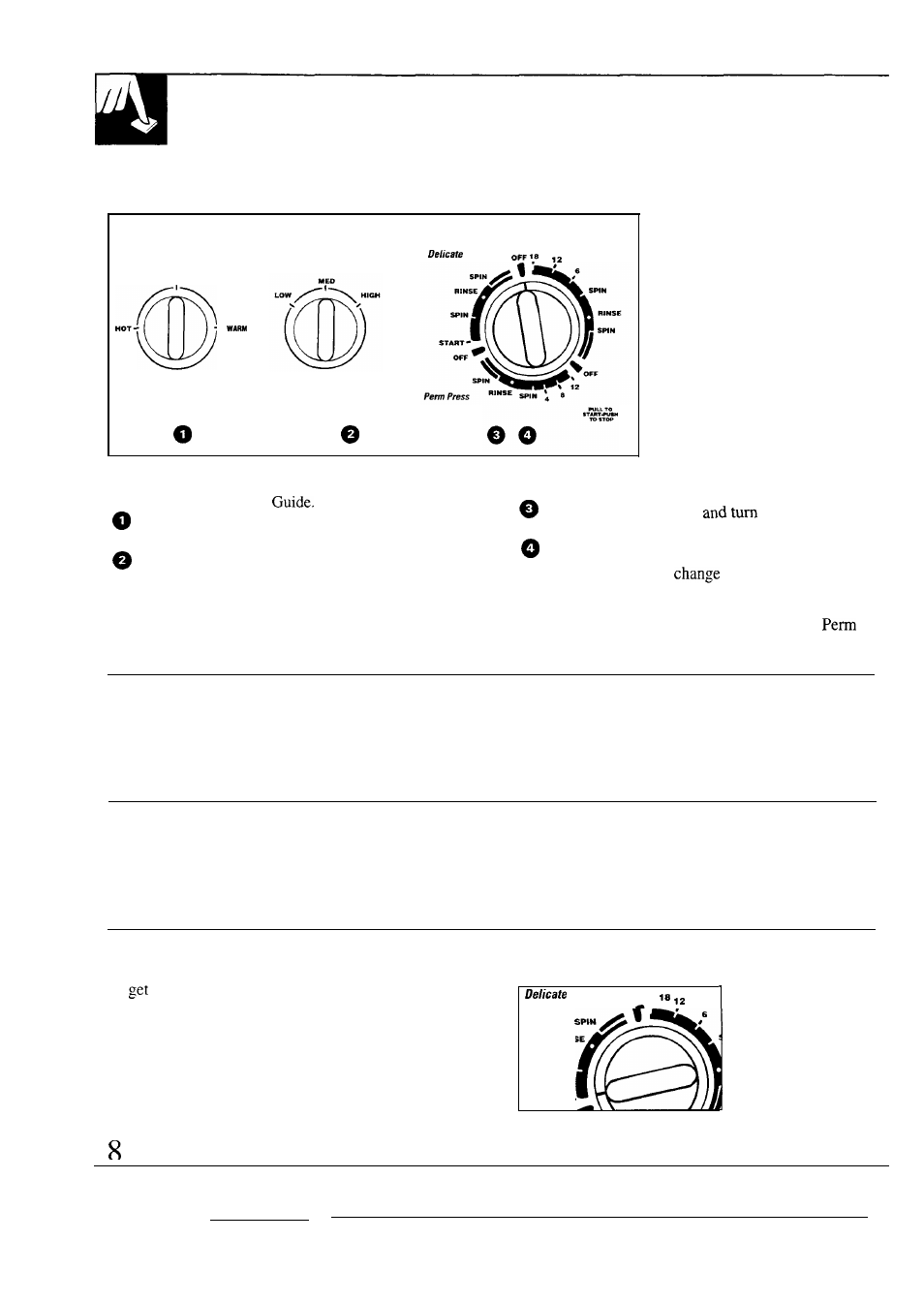 How to operate your washer, Set the controls, Self-cleaning lint filter | How to soak in the washer, Delicate cycle | GE WSM2780R User Manual | Page 8 / 28