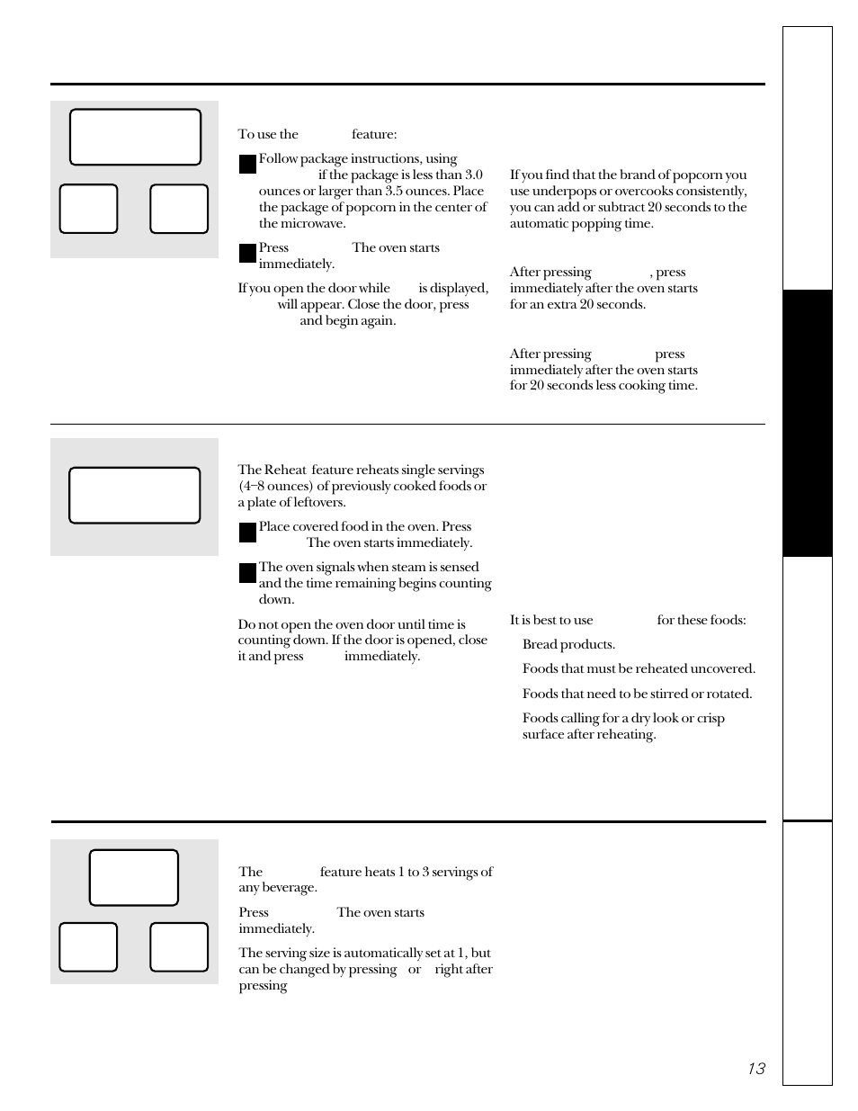 Convenience features, Convenience features –15, About the convenience features | GE JE1050 User Manual | Page 13 / 24