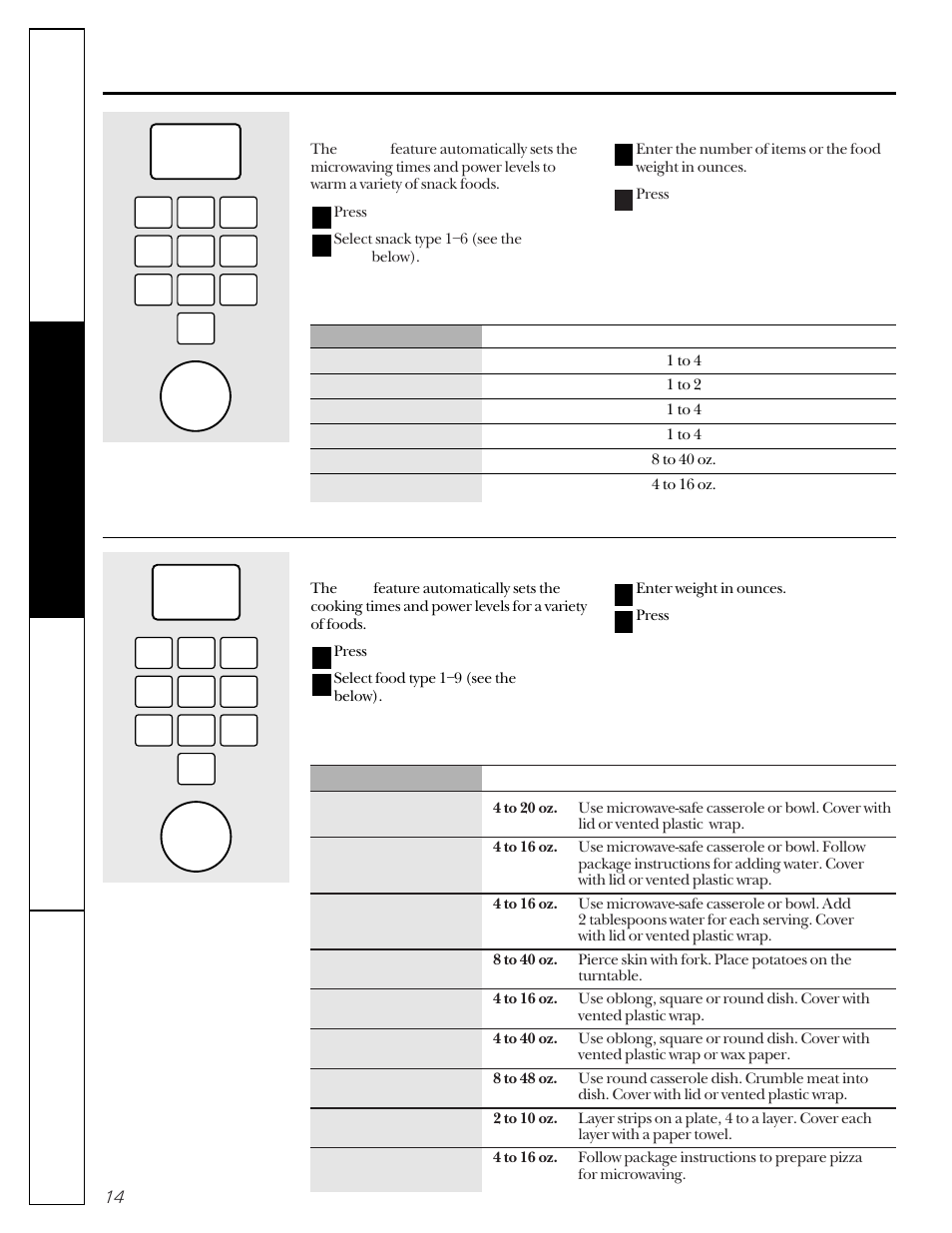 About the convenience features | GE JE1050 User Manual | Page 14 / 24