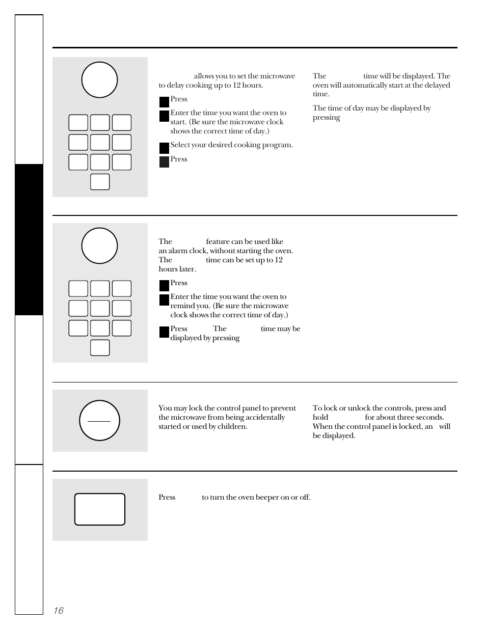 About the other features | GE JE1050 User Manual | Page 16 / 24