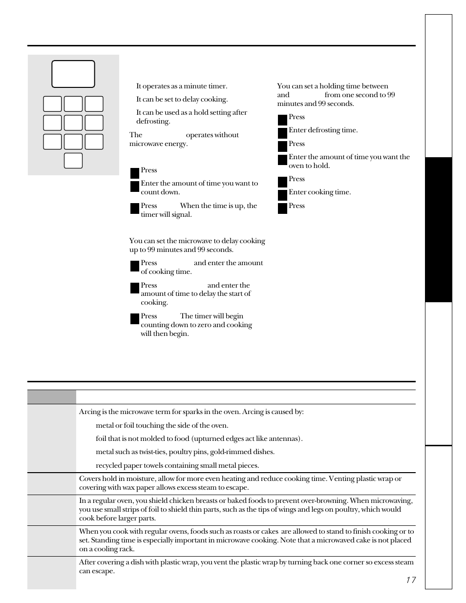 Microwave terms | GE JE1050 User Manual | Page 17 / 24