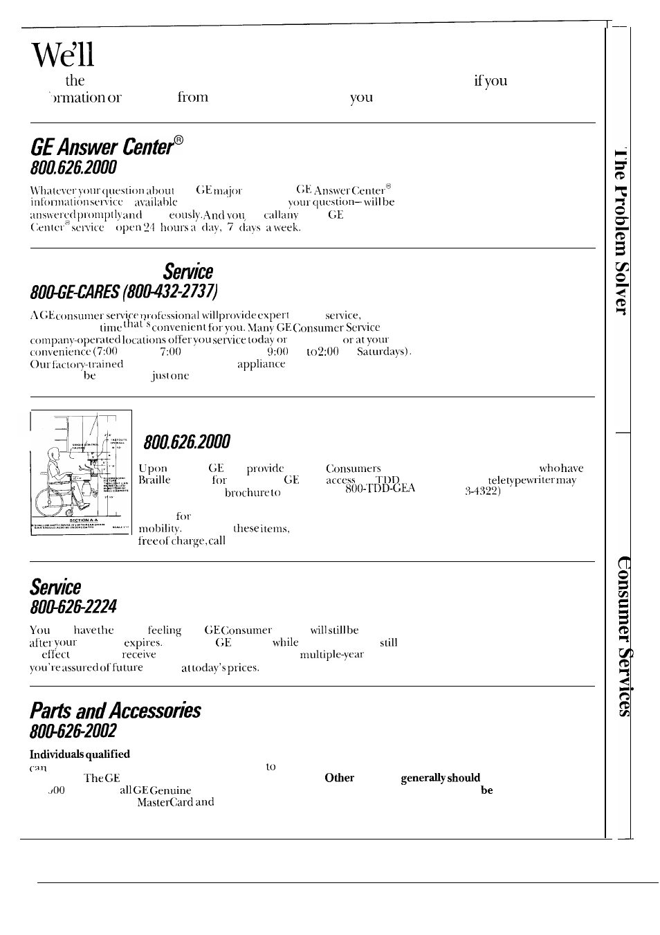 Be there, In-home repair, For customers with special needs | Contracts | GE 164D2966P118 User Manual | Page 27 / 28