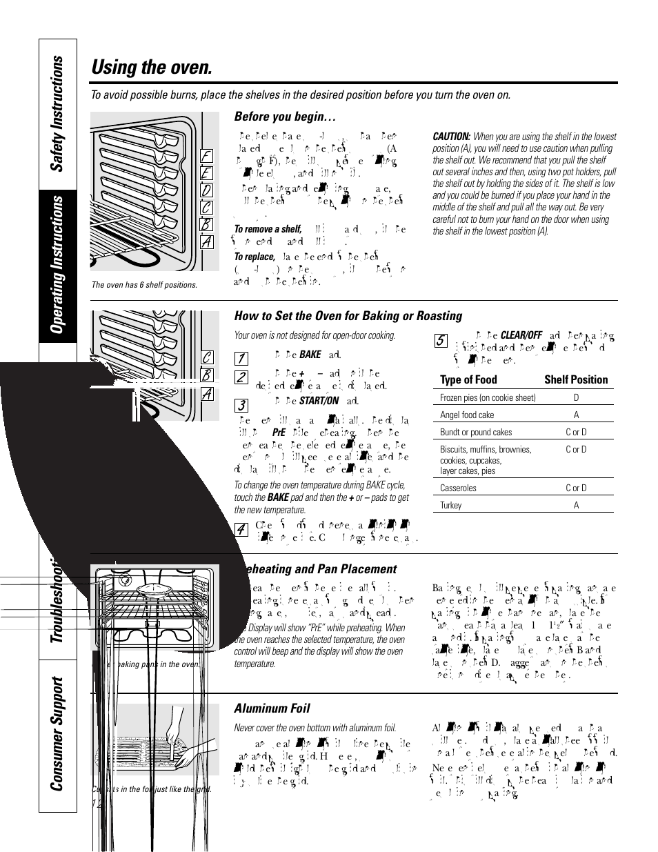 Using the oven | GE JBP83 User Manual | Page 12 / 40