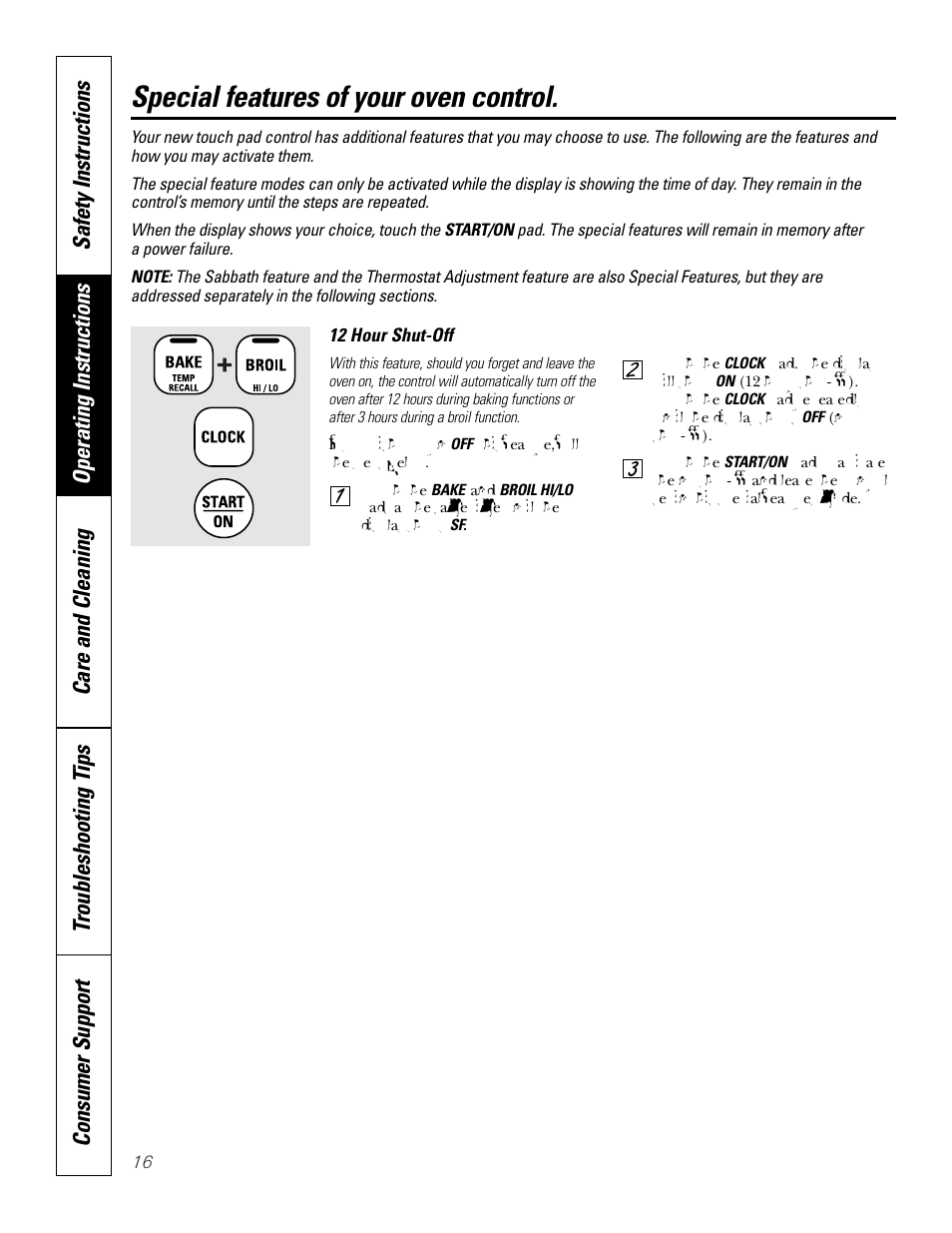 Special features, Special features of your oven control | GE JBP83 User Manual | Page 16 / 40