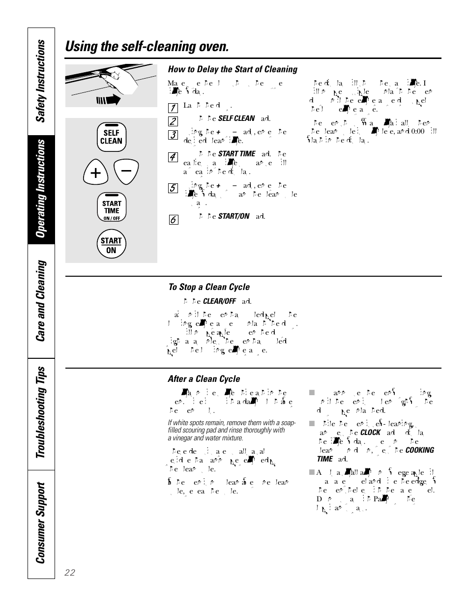 Using the self-cleaning oven | GE JBP83 User Manual | Page 22 / 40