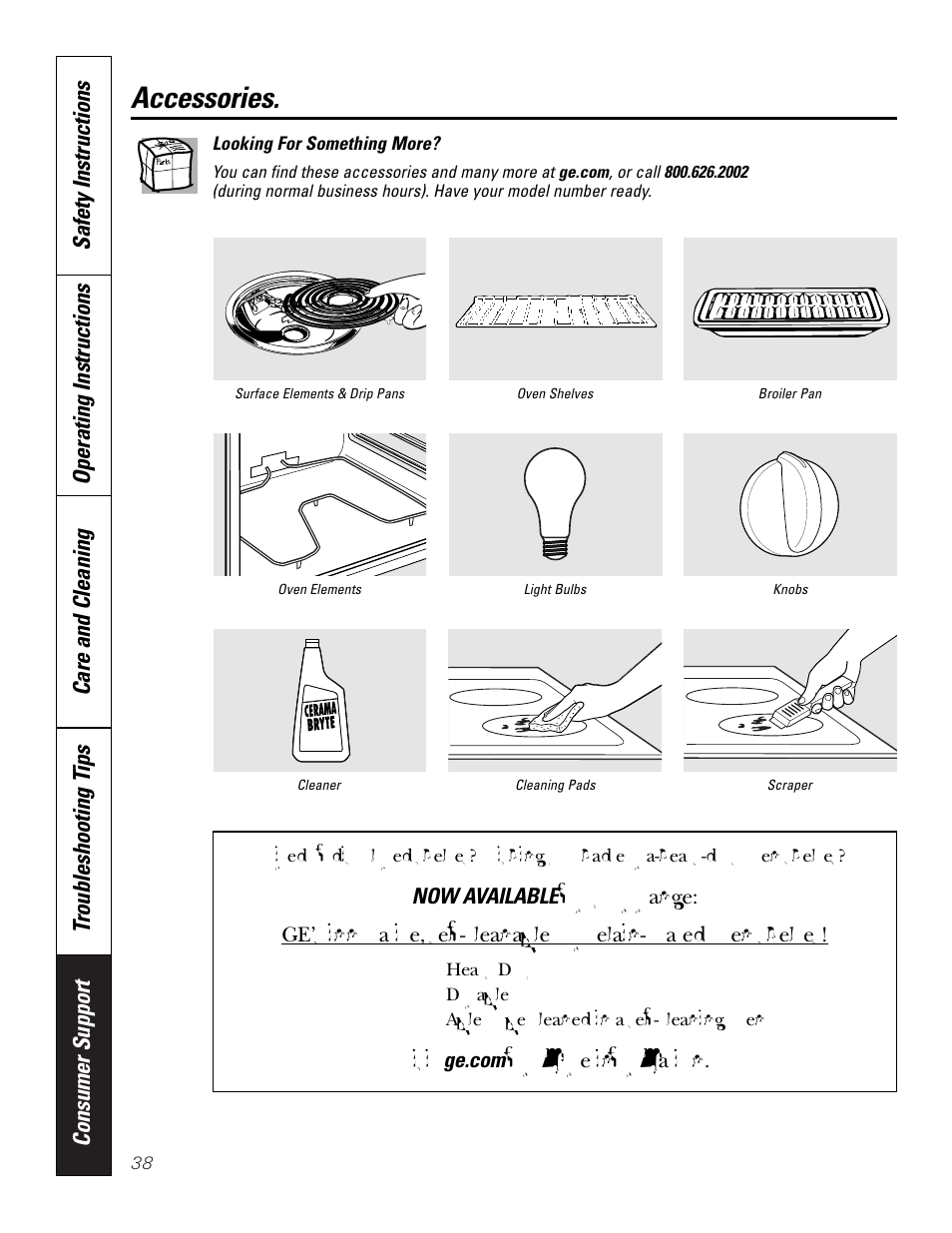 Accessories | GE JBP83 User Manual | Page 38 / 40
