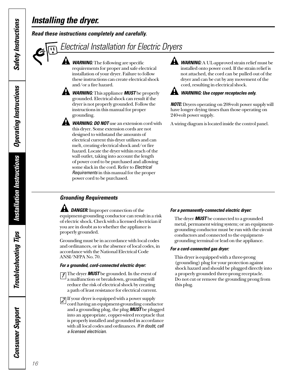 GE DVL223 User Manual | Page 16 / 24