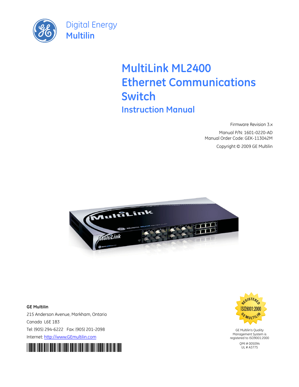 GE MULTILINK ML2400 User Manual | 346 pages