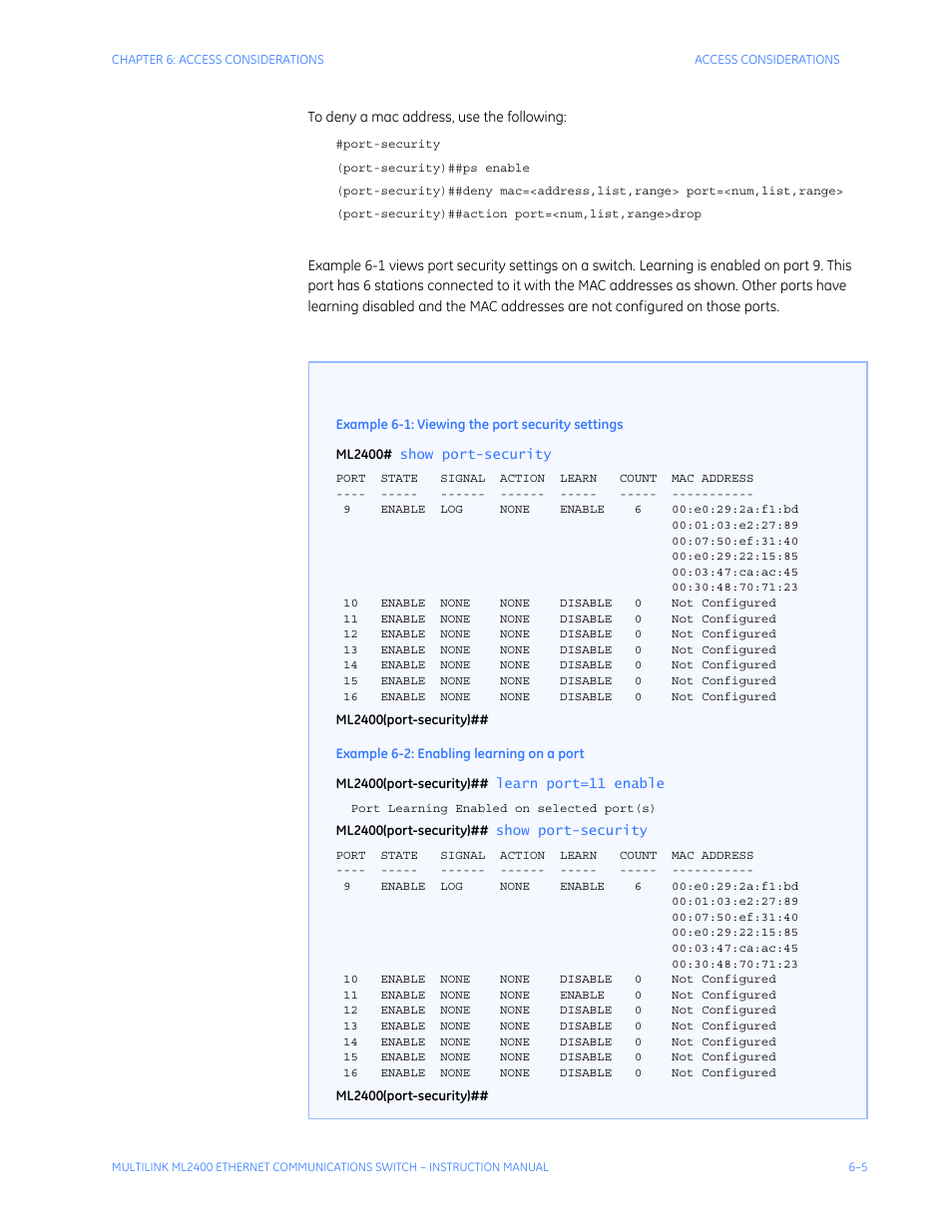 GE MULTILINK ML2400 User Manual | Page 111 / 346